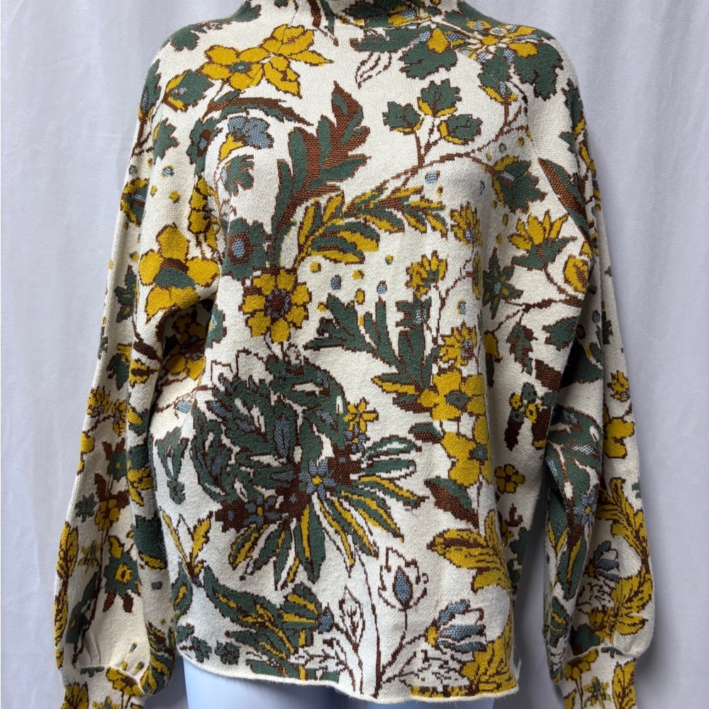 Anthropologie Multicolor Knit Mock-Neck Sweater